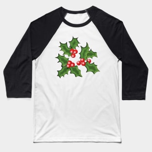 Pretty Holly Berries Baseball T-Shirt